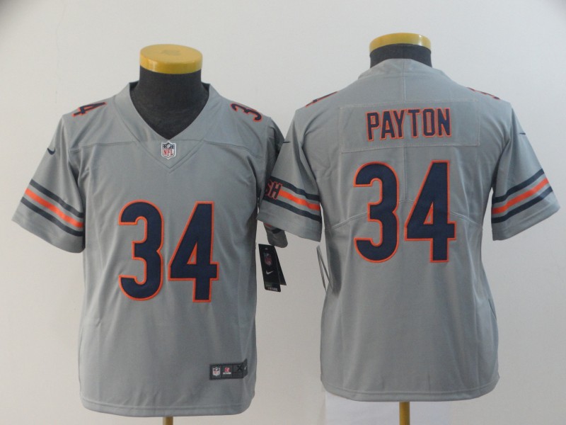 youth Chicago Bears #34 Payton Grey Nike Limited NFL Jerseys->chicago bears->NFL Jersey